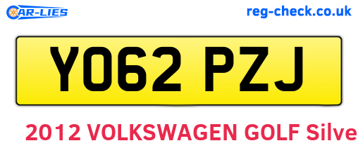 YO62PZJ are the vehicle registration plates.