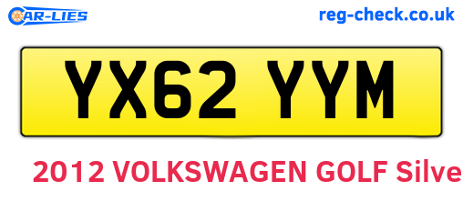 YX62YYM are the vehicle registration plates.