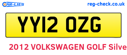 YY12OZG are the vehicle registration plates.