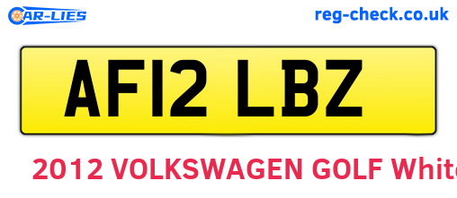 AF12LBZ are the vehicle registration plates.