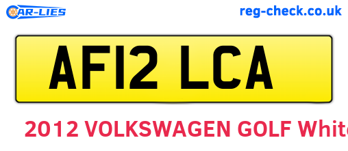 AF12LCA are the vehicle registration plates.