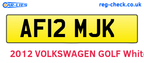 AF12MJK are the vehicle registration plates.