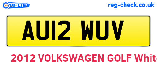 AU12WUV are the vehicle registration plates.
