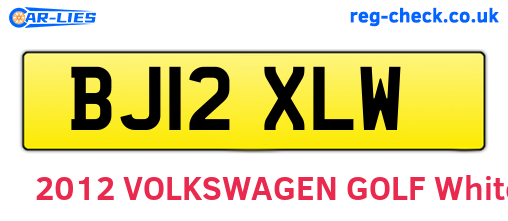 BJ12XLW are the vehicle registration plates.