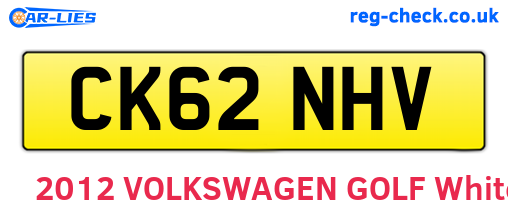 CK62NHV are the vehicle registration plates.