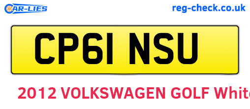 CP61NSU are the vehicle registration plates.