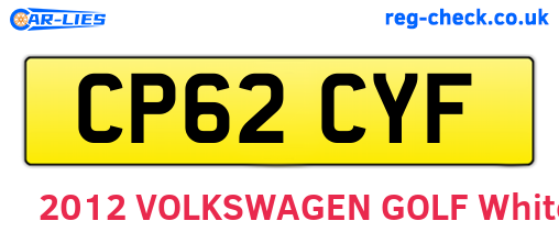 CP62CYF are the vehicle registration plates.