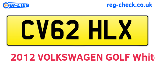 CV62HLX are the vehicle registration plates.