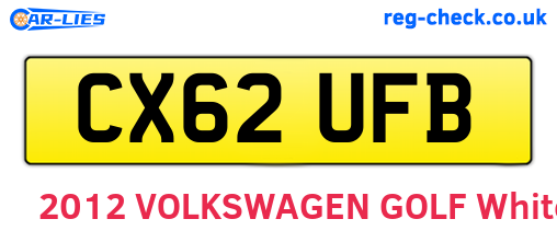 CX62UFB are the vehicle registration plates.