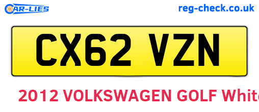 CX62VZN are the vehicle registration plates.