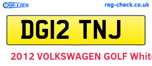 DG12TNJ are the vehicle registration plates.
