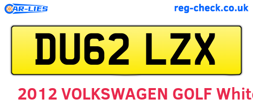 DU62LZX are the vehicle registration plates.