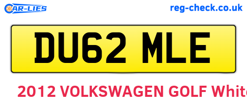 DU62MLE are the vehicle registration plates.