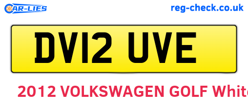 DV12UVE are the vehicle registration plates.