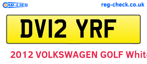 DV12YRF are the vehicle registration plates.