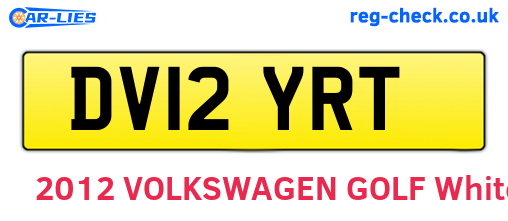 DV12YRT are the vehicle registration plates.