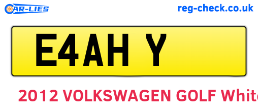 E4AHY are the vehicle registration plates.