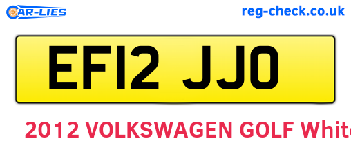EF12JJO are the vehicle registration plates.