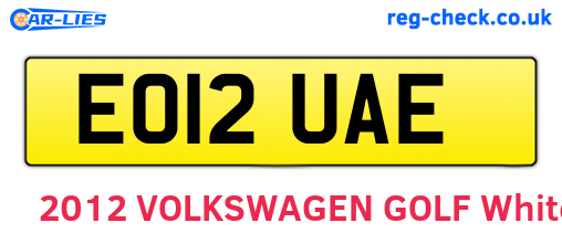 EO12UAE are the vehicle registration plates.