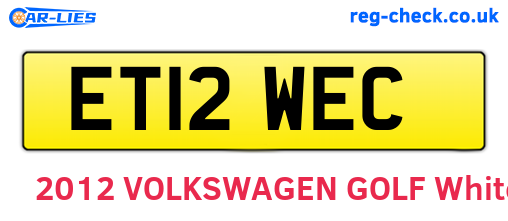 ET12WEC are the vehicle registration plates.