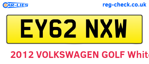 EY62NXW are the vehicle registration plates.