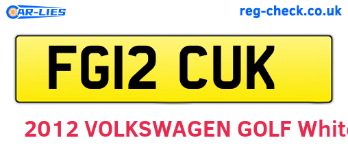 FG12CUK are the vehicle registration plates.