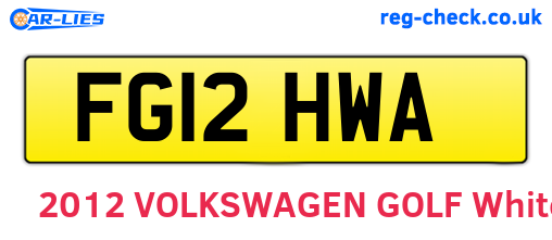 FG12HWA are the vehicle registration plates.