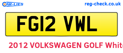 FG12VWL are the vehicle registration plates.