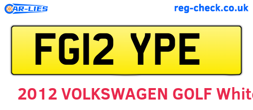FG12YPE are the vehicle registration plates.