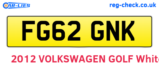 FG62GNK are the vehicle registration plates.