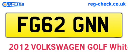 FG62GNN are the vehicle registration plates.