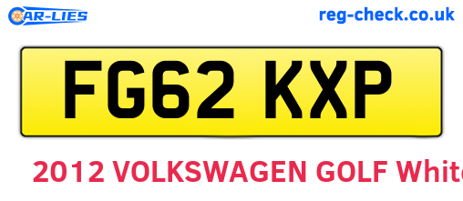FG62KXP are the vehicle registration plates.