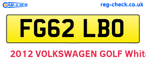 FG62LBO are the vehicle registration plates.