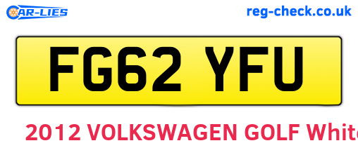 FG62YFU are the vehicle registration plates.
