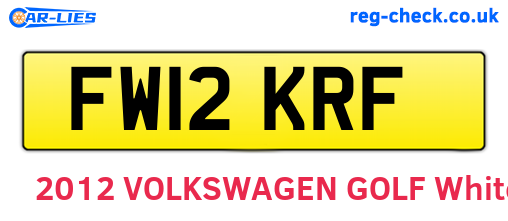 FW12KRF are the vehicle registration plates.