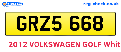 GRZ5668 are the vehicle registration plates.