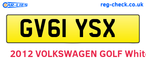 GV61YSX are the vehicle registration plates.