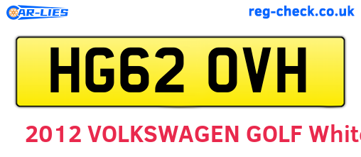 HG62OVH are the vehicle registration plates.