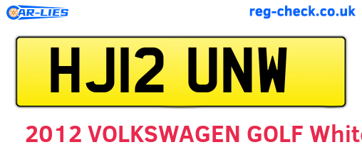HJ12UNW are the vehicle registration plates.
