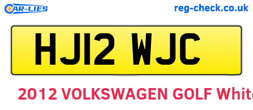 HJ12WJC are the vehicle registration plates.
