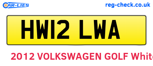 HW12LWA are the vehicle registration plates.