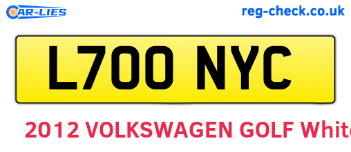 L700NYC are the vehicle registration plates.