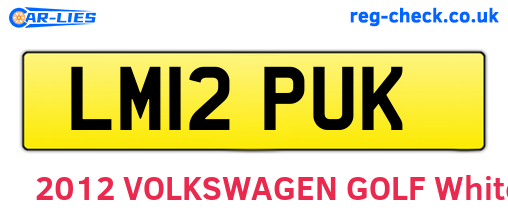 LM12PUK are the vehicle registration plates.