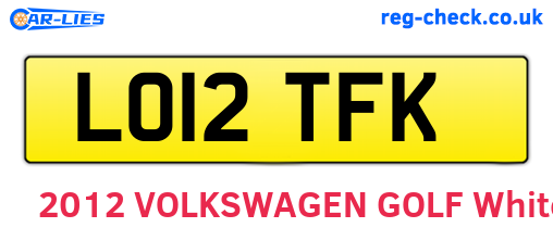 LO12TFK are the vehicle registration plates.