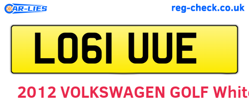 LO61UUE are the vehicle registration plates.