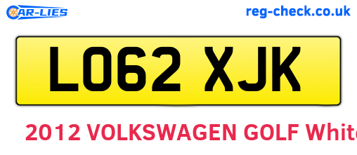 LO62XJK are the vehicle registration plates.