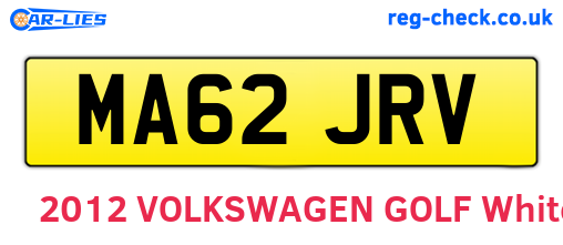 MA62JRV are the vehicle registration plates.