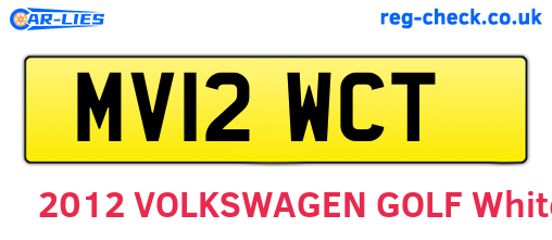 MV12WCT are the vehicle registration plates.