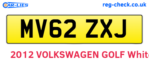 MV62ZXJ are the vehicle registration plates.