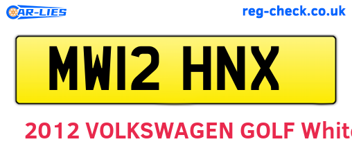 MW12HNX are the vehicle registration plates.